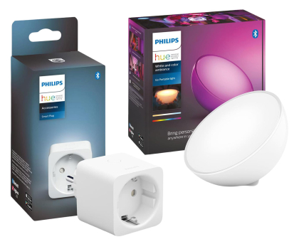 Zestaw Smart Home Philips Hue Lampa przenośna Go + Inteligentne gniazdko